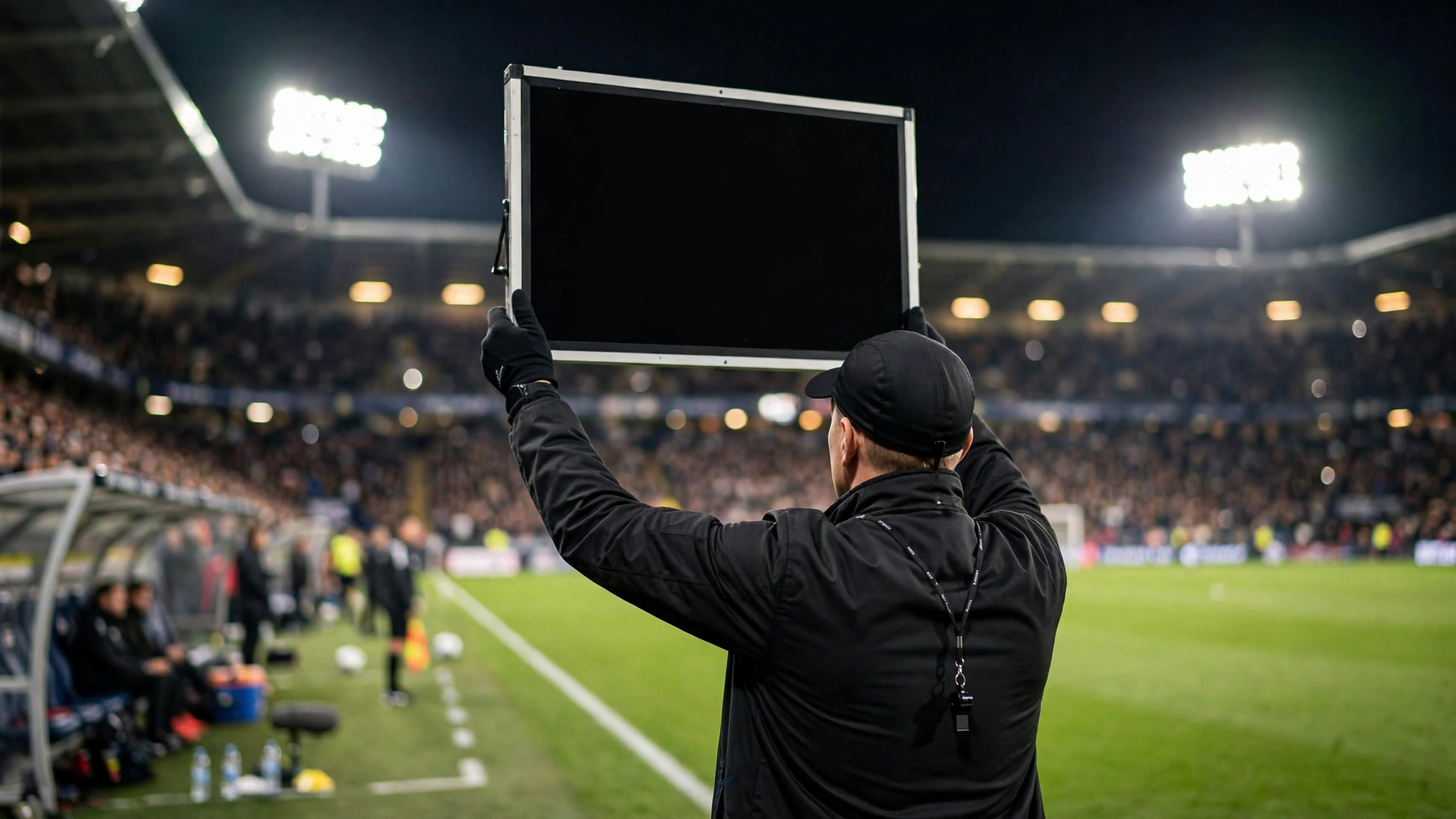 oscar-mejia-referee-featured Soccer fourth official holding a substitution board
