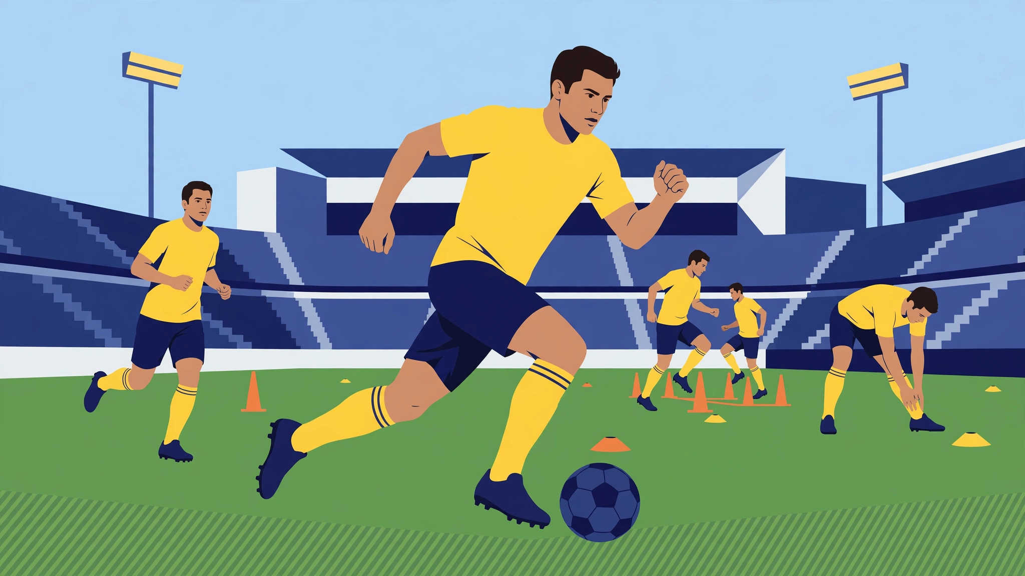 pachuca-availability-featured Illustration of a Club America winger sprinting at training